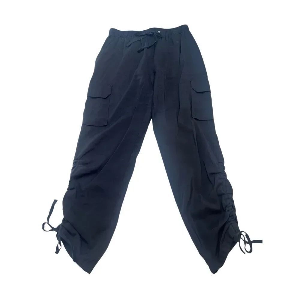 Sofia Jeans Women's Elastic Waist Drawstring Luxe Cargo Pants Black XS